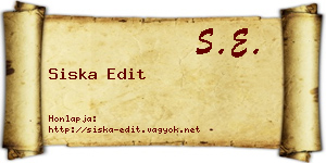 Siska Edit névjegykártya